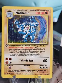 Machamp - 8/102 - Pokemon Base Set Unlimited Holo Rare Card WOTC LP - Image 1