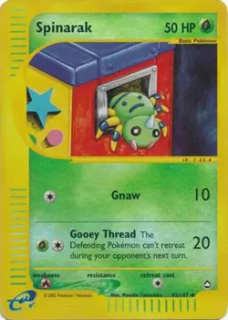 Damaged Spinarak - 62/147 - Uncommon - Reverse Holo Pokemon Aquapolis - Image 1