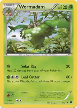 Heavily Played, English Pokemon Wormadam - 3/124 - Uncommon XY - Fates Collide - Image 1