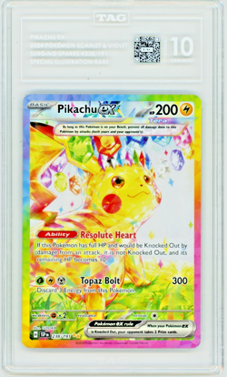 Pokemon Surging Sparks Pikachu Ex #238 Special Illustration Rare TAG 10 - Image 1