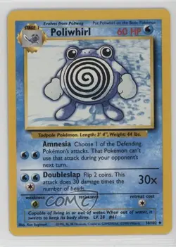 Poliwhirl Pokemon Base Set #38 1999 0kb5 - Image 1