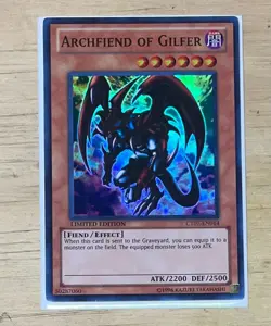 YUGIOH ARCHFIEND OF GILFER CT07 SUPER LIGHT PLAYED - Image 1