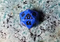 MTG Spindown Life Counter Dragon's Maze D20 Blue Grey Speckled Dice OOP - Image 1