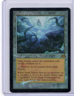 Dark Depths Magic the Gathering Foil shooting star Snow Land - Image 1