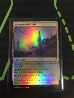 MTG Magic The Gathering Shimmerdrift Vale Foil Snow Land Commander - Image 1