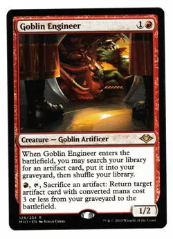 Magic the Gathering MTG Card: Goblin Engineer Modern Horizons 128/254 Rare! NM - Image 1