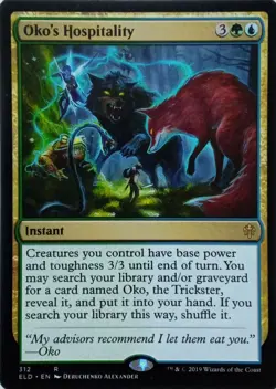 312 OKO'S HOSPITALITY RARE THRONE OF ELDRAINE MTG CARD - Image 1