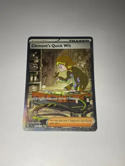 Clemont's Quick Wit 243/191 - SIR Pokemon TCG Surging Sparks 2024 - NM Card - Image 1