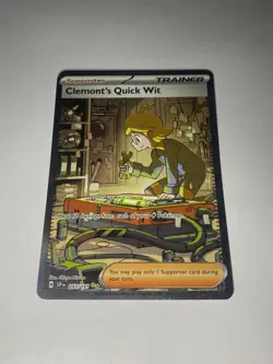 Clemont's Quick Wit 243/191 - SIR Pokemon TCG Surging Sparks 2024 - NM Card - Image 2