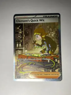 Clemont's Quick Wit 243/191 - SIR Pokemon TCG Surging Sparks 2024 - NM Card - Image 3