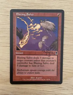 VTG 2001 MTG Magic the Gathering Blazing Salvo 178/352 Odyssey LP Signed Card - Image 1