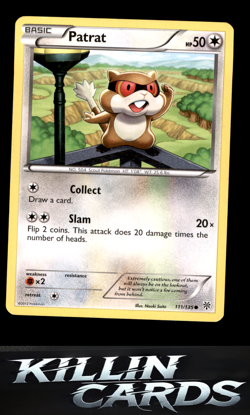 Patrat (111) 111/135 Pokemon Common Plasma Storm Card LP - Image 1