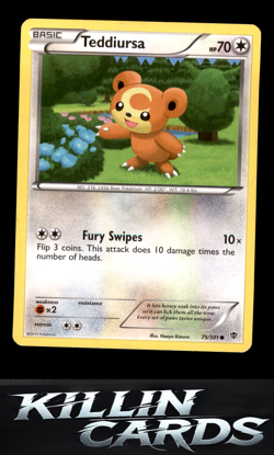 Teddiursa 75/101 Pokemon Common Plasma Blast Card LP - Image 1