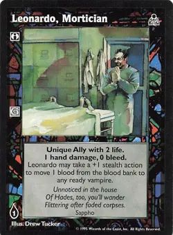 Leonardo, Mortician - Vampire: The Eternal Struggle Deckmaster Trading Card 1995 - Image 1