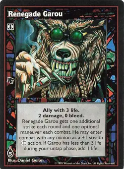 Renegade Garou - Vampire: The Eternal Struggle Deckmaster Trading Card 1995 - Image 1
