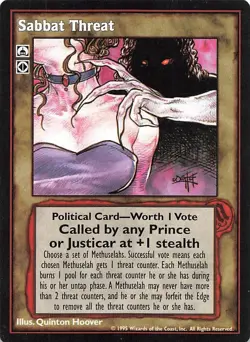 Sabbat Threat - Vampire: The Eternal Struggle Deckmaster Trading Card 1995 - Image 1