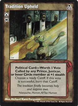 Tradition Upheld - Vampire: The Eternal Struggle Deckmaster Trading Card 1995 - Image 1