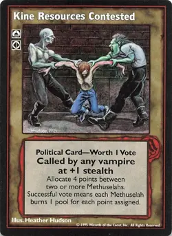 Kine Resources Contested - Vampire: The Eternal Struggle Trading Card 1995 - Image 1