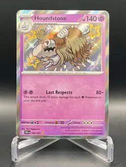 Houndstone 168/091 Paldean Fates Baby Shiny Holo Rare Card Pokemon TCG NM/M - Image 1