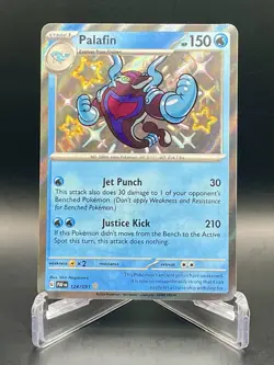 Palafin 124/091 Paldean Fates Baby Shiny Holo Rare Card Pokemon TCG NM/M - Image 1