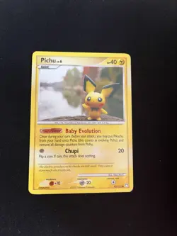 Pichu 93/123 LP Pokemon Card Non Holo Rare Vintage - Image 1