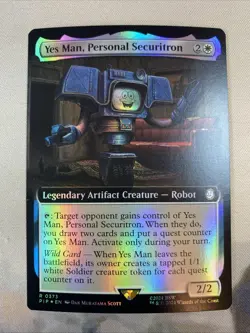 MTG Yes Man, Personal Securitron (Extended Art FOIL) English PIP - Image 2
