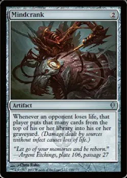 Moderate Play, English MTG Regular Mindcrank New Phyrexia Magic the Gathering - Image 1
