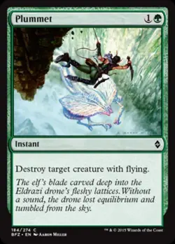 Plummet -Foil Medium Play MTG Battle for Zendikar - Image 1