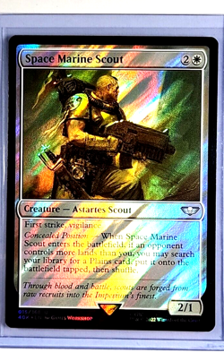 2022 MTG Magic the Gathering Warhammer 40000 Surge Foil #15 Space Marine Scout - Image 1