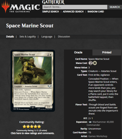 2022 MTG Magic the Gathering Warhammer 40000 Surge Foil #15 Space Marine Scout - Image 3