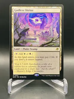 MTG Godless Shrine R 0254 Edge of Eternities Rare Land Card Magic TCG NM/M - Image 1