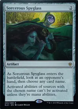233/269 SORCEROUS SPYGLASS RARE THRONE OF ELDRAINE MTG CARD - Image 1