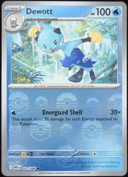 Pokemon TCG Dewott 022/086 White Flare Poke Ball Reverse Holo Common Card - NM - Image 1