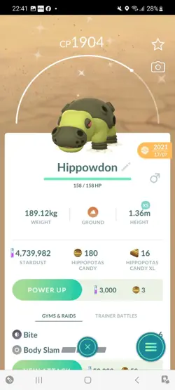 Pokemon Go Shiny Hippowdon - Image 1