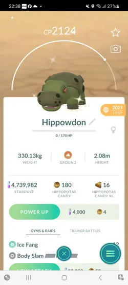 Pokemon Go Shiny Hippowdon - Image 1