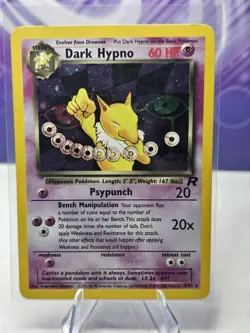 Pokemon TCG English MP Dark Hypno 9/82 Team Rocket Holo Rare Vintage WOTC - Image 1