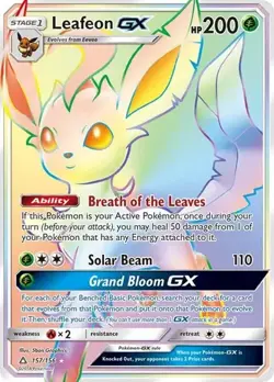 Leafeon GX (Secret Rare) - Pokemon Ultra Prism #157 Secret Rare Holofoil - LP - Image 1