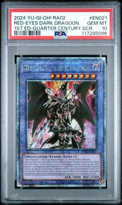 Yugioh - Red-Eyes Dark Dragoon RA02-EN021 1st Quarter Century Secret Rare PSA 10 - Image 1