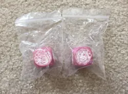 2x Pair Yugioh Amanda Lapalme Manamoon Ghost Girls Blossom Metal Dice - Image 1