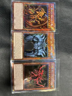Yugioh Quarter Century Stampede Egyptian God Set Platinum Secret Rares - Image 1