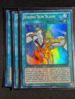 Yugioh - 3x Rising Sun Slash DRLG-EN051 1st Edition Super Rare NM - Image 1