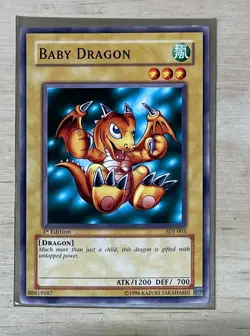 Yugioh! LP Baby Dragon - SDJ-003 - Common - 1st Edition Lightly Played, English - Image 1