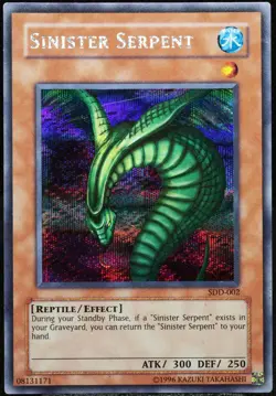 Yu-Gi-Oh! Sinister Serpent SDD-002 Prismatic Secret Rare [G-EX] AMERICAN Promo - Image 1