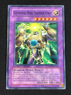 YUGIOH ELEMENTAL HERO THUNDER GIANT MF01-EN001 SUPER NM - Image 1