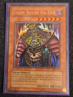 LOD-001 Dark Ruler Ha Des Ultra Rare 1st Edition NM Yugioh Card - Image 1