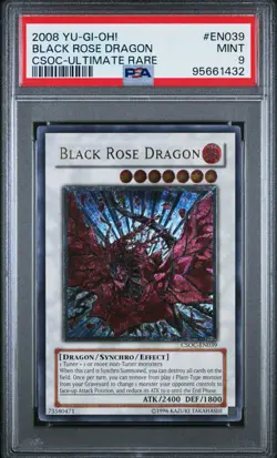 Black Rose Dragon Yugioh 2008 CSOC-EN039 Ultimate Rare Unlimited PSA 9 - Image 1