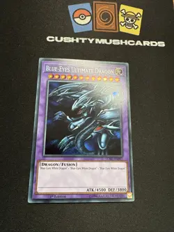 YUGIOH BLUE EYES ULTIMATE DRAGON SECRET RARE LCKC-EN057 1ST EDITION - Image 1