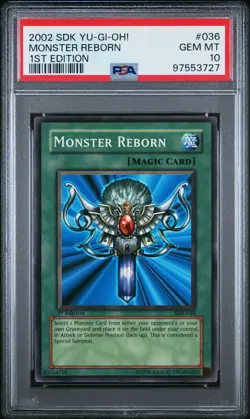 Monster Reborn Yugioh 2002 SDK-036 Common PSA 10 - Image 1