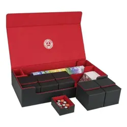 6 in1 Card Deck Box Set,X 6 in 1 For 2400+ Unsleeved Cards Black & Red Set - Image 1