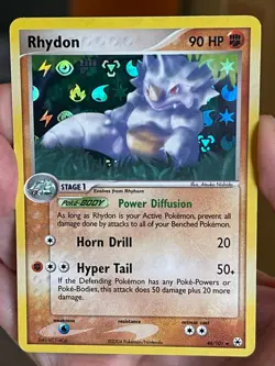 POKEMON RHYDON #46/101 EX HIDDEN LEGENDS REVERSE HOLO NM CARD - Image 1